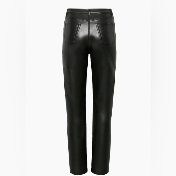 Aritzia The Melina Pant vegan leather black highrise straight-leg regular size 4 - Picture 8 of 8